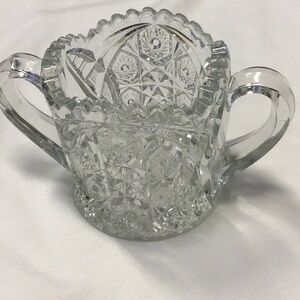 Elegant Crystal Sugar Bowl